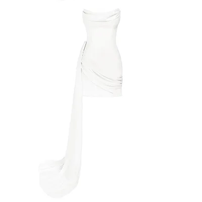 Off the shoulder Sleeveless Bodycon Dress Short Lady's Formal In Socialite Style White - Shop at LoveMi
