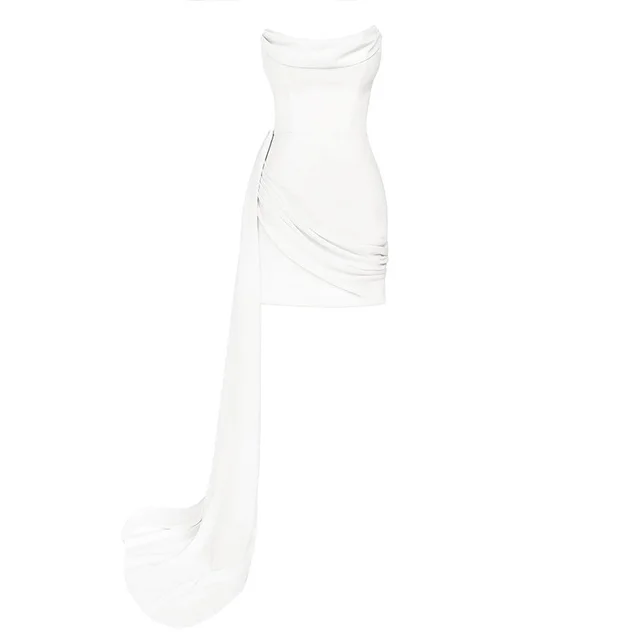 Off the shoulder Sleeveless Bodycon Dress Short Lady's Formal In Socialite Style White - Shop at LoveMi