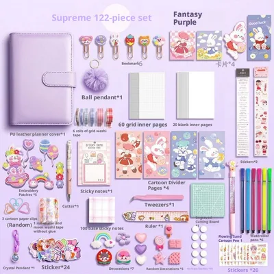 Hand Account Book Set Tool Cute Style Notebook Dream Purple - Shop at LoveMi