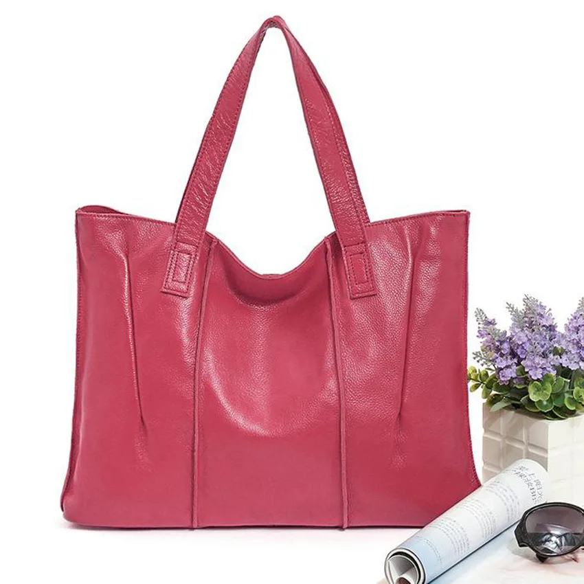 Top Grain Leather Single Shoulder Tote Bag Rose - Shop at LoveMi
