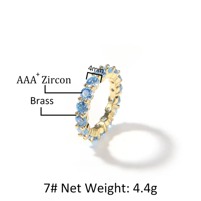 Creative Row Of Colored Zirconia Rings Gold - Shop at LoveMi