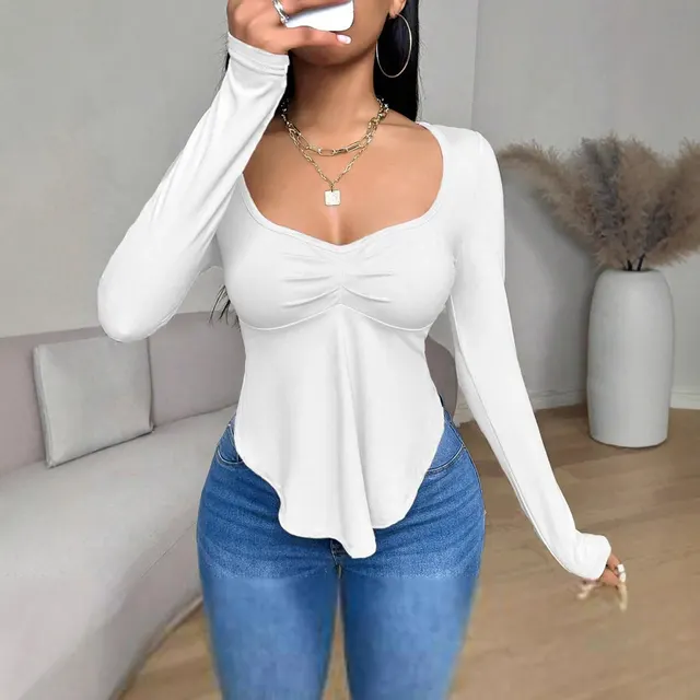 European And American Autumn And Winter Slim fit Women's Tight Tops White - Shop at LoveMi