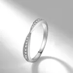 Bonded Cuff Women's Ring Plated With White Gold - White Gold Color - View 1
