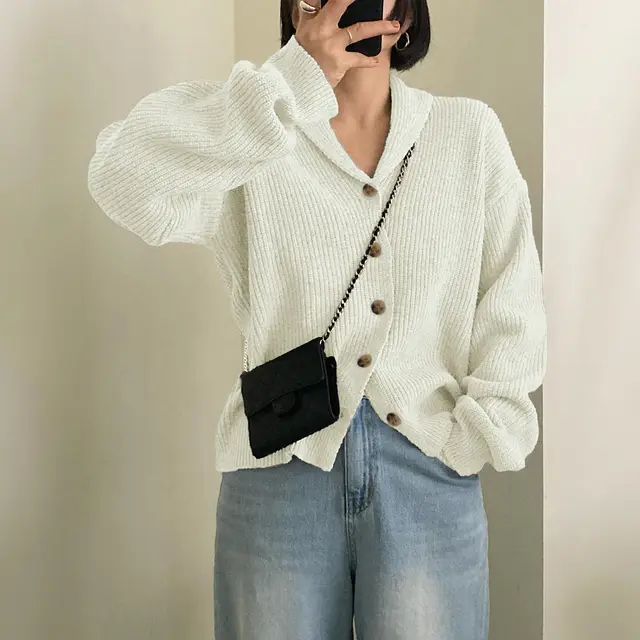 Vacation Solid Color Base Shirt Sweater Women's Clothing White - Shop at LoveMi
