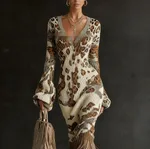 Women's Wool Dress Creative Vintage Print Comfortable Soft Slim Fit - 4 Style-S