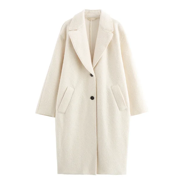 Women's Elegant Commuter Lapel Single breasted Wool Coat Picture Color - Shop at LoveMi