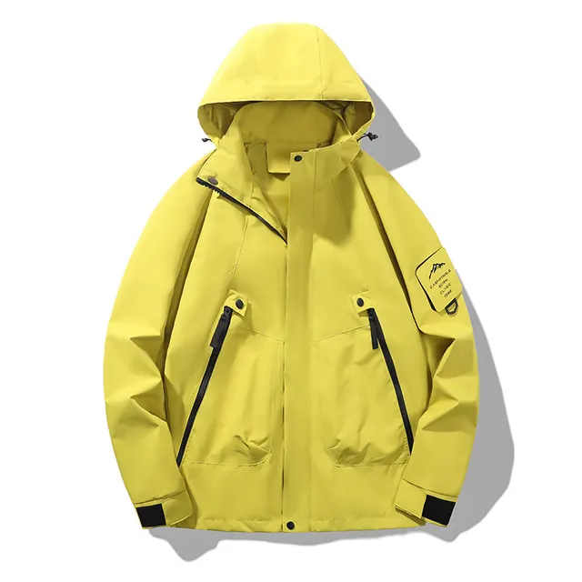 Color blocked Hard shell Outdoor Windbreaker Jacket Fjcsl2518 Fluorescent Green - Shop at LoveMi