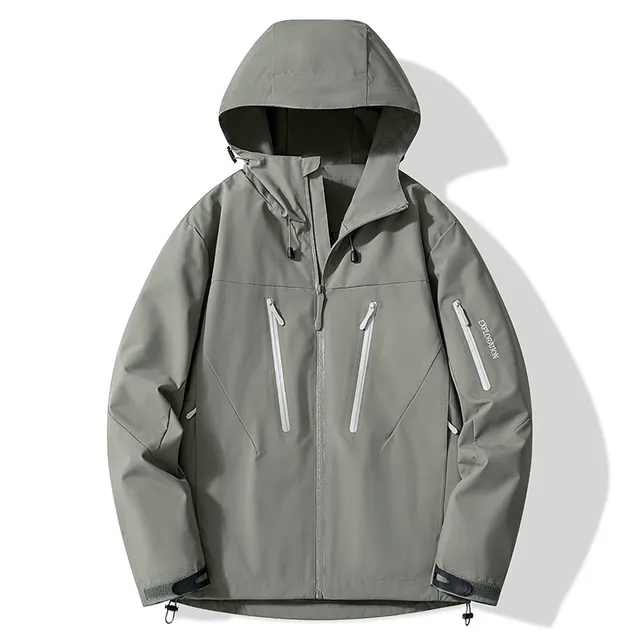 Color blocked Hard shell Outdoor Windbreaker Jacket Fjxh767 Misty Green - Shop at LoveMi
