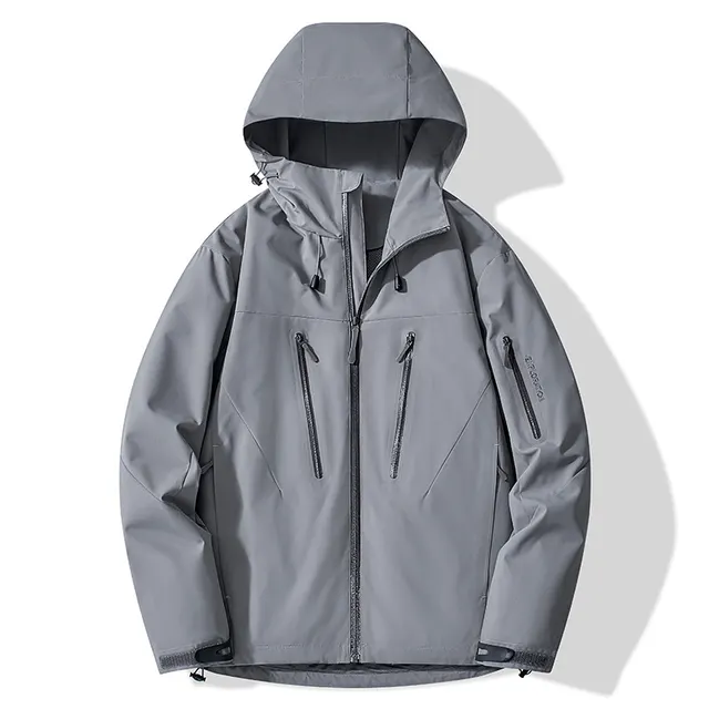 Color blocked Hard shell Outdoor Windbreaker Jacket Fjxh767 Space Gray - Shop at LoveMi