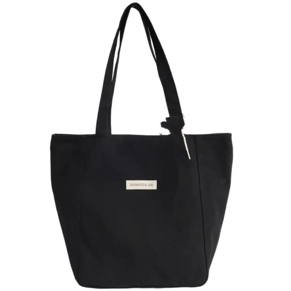 Canvas Casual Large Capacity Shoulder Bag For Women Black - Shop at LoveMi