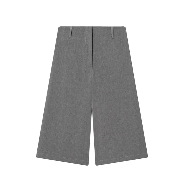 Women's Minimalist Solid Color Long Casual Shorts Gray - Shop at LoveMi