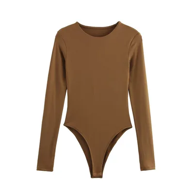 Women's Long sleeved Bodysuit L Toffee Colors - Shop at LoveMi