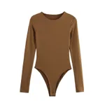 Women's Long-sleeved Bodysuit - L-Toffee Colors - View 1