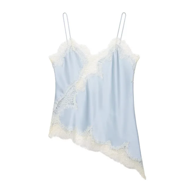 Fashion Sexy Lace Trim Camisole Women Blue - Shop at LoveMi