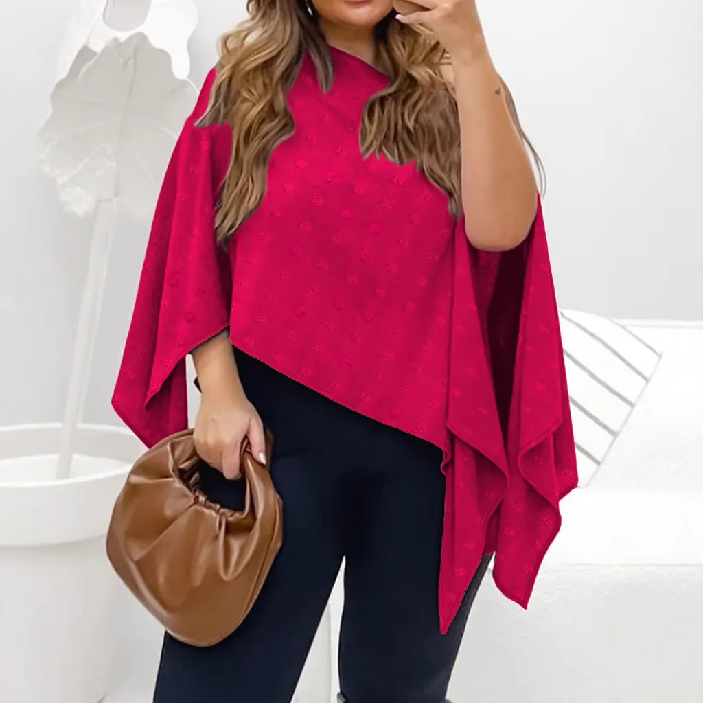Fashion Polka Dot Multi-wear Style Top Set - Rose Red