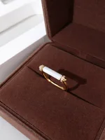 Rotatable Micro-paved Diamond Geometric Light Luxury High-end Ring - Light Luxury Gold