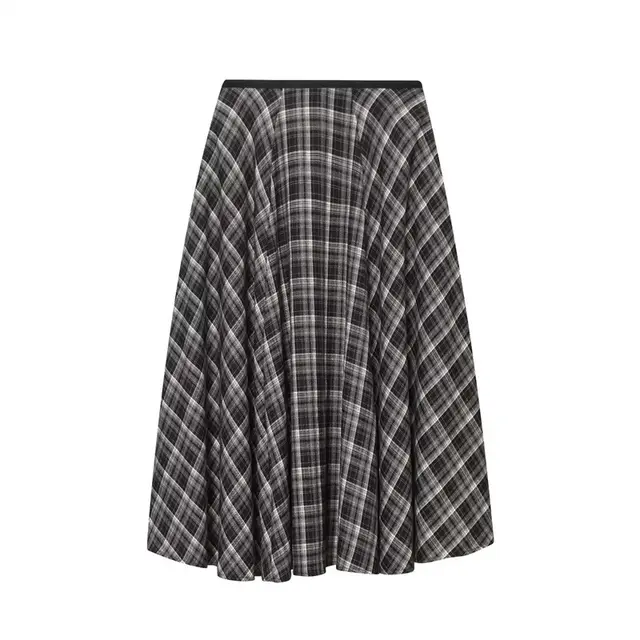 Women's Loose Plaid Midi Dress Black - Shop at LoveMi