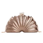 Stylish Acrylic Shell-shaped Clutch Bag Luxury Fashion Evening Bag - Brown