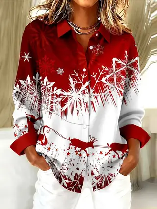 Check Print Women's Long Sleeve Shirt - Wf04Yh251024Y108