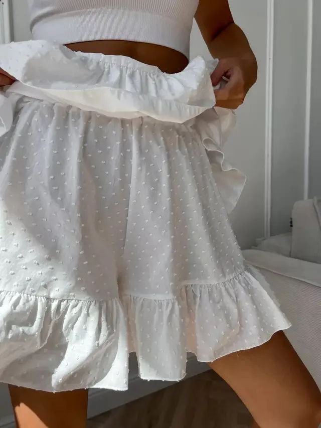 Fashionable High waisted Lace Culottes For Women White - Shop at LoveMi