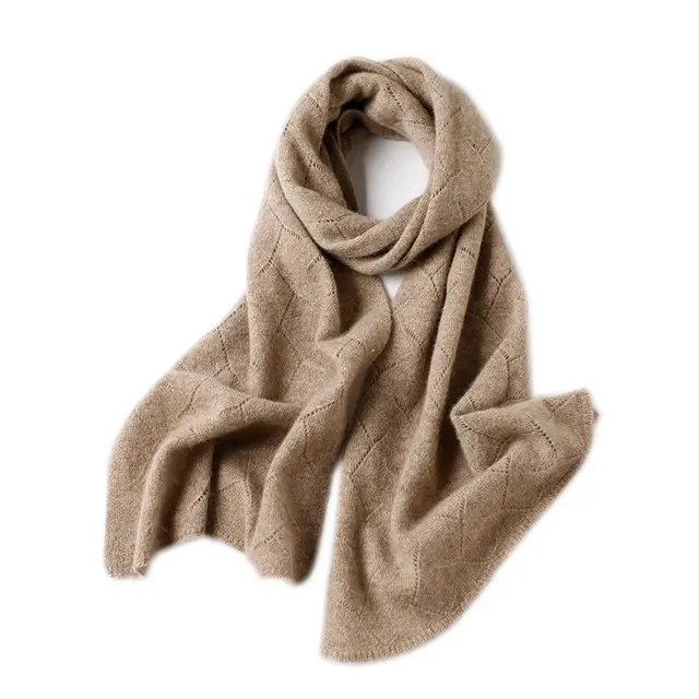 Women's Wool Short Korean style Versatile Knitted Hollow Scarf Purple Velvet - Shop at LoveMi
