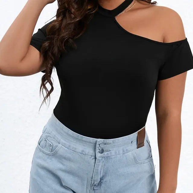 Women's Sexy Off shoulder Slim fit Knitted Short sleeve Top Black - Shop at LoveMi