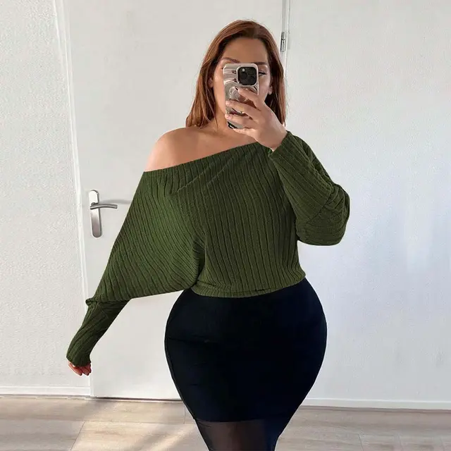 Women's Sexy Off the shoulder T shirt Fashion Casual Top Army Green - Shop at LoveMi