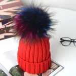 Bright Red Colored Fur Ball