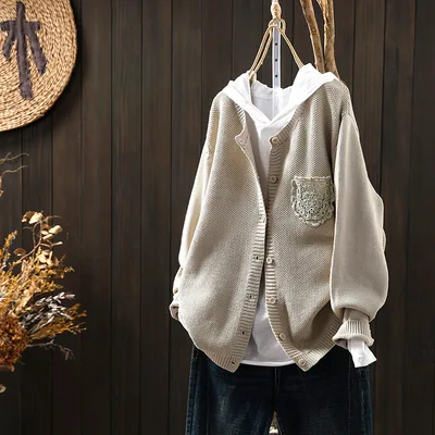 Autumn Casual Single breasted Outerwear Top Beige Apricot - Shop at LoveMi