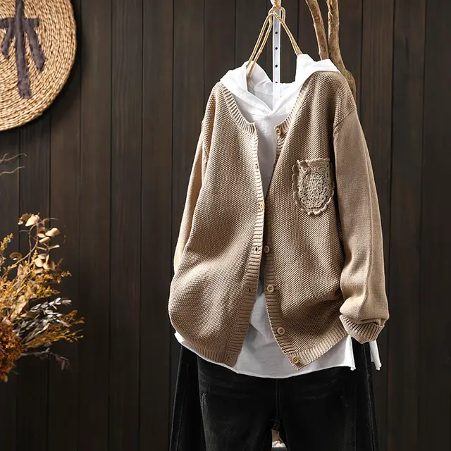 Autumn Casual Single breasted Outerwear Top Light Khaki - Shop at LoveMi