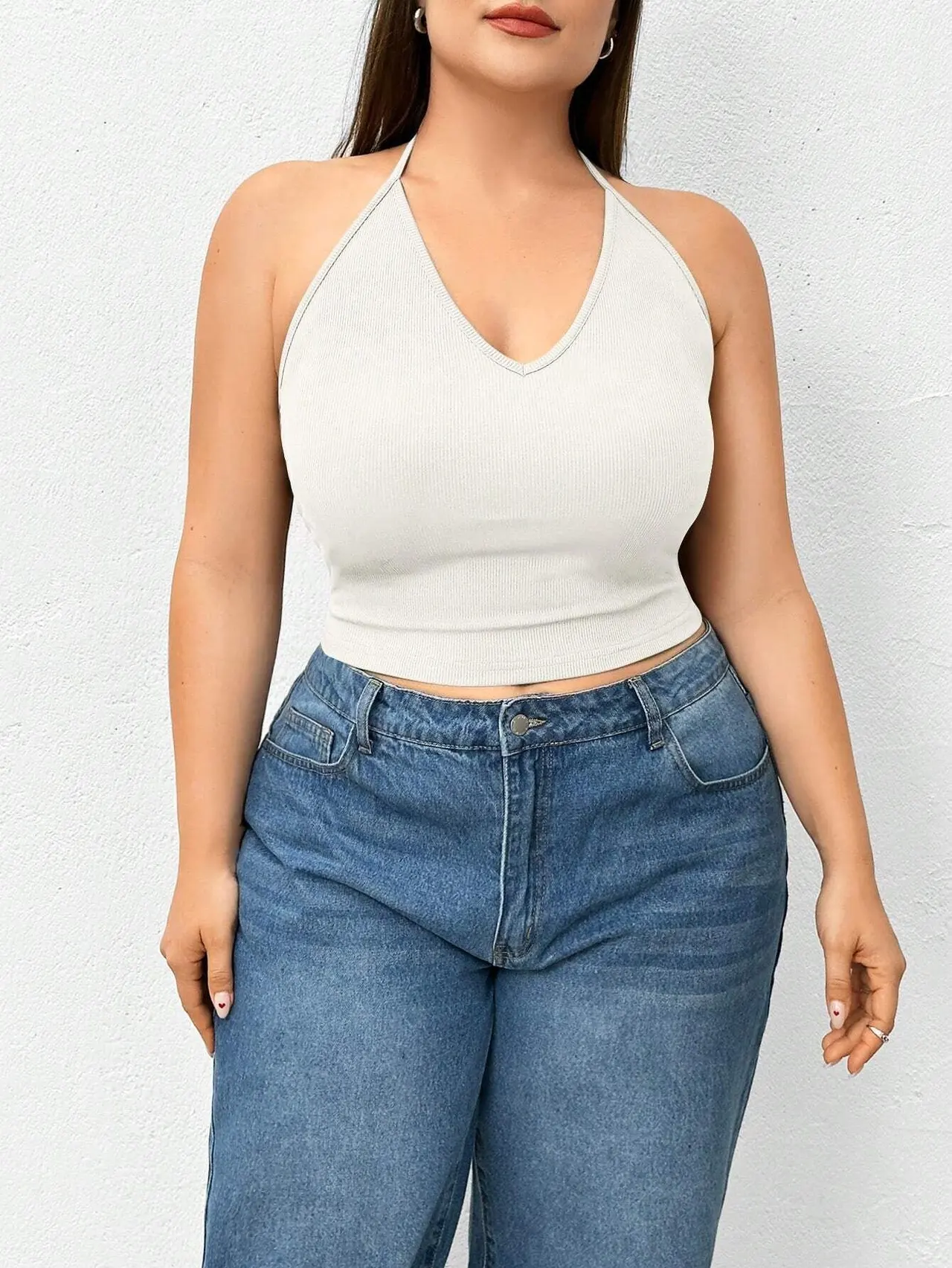 Base Layer Innerwear Halter Tank Top Vest - White