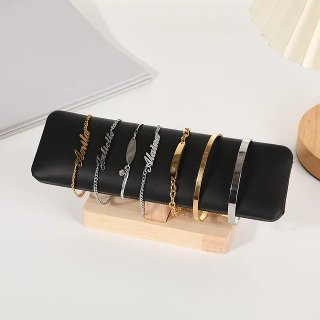 Velvet PU Surface Jewelry Display Stand Black Leather - Shop at LoveMi