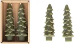 Fragrance-free Tree-shaped Tapered Candle Christmas Candle Atmosphere Decorative - Short Green Set - View 1