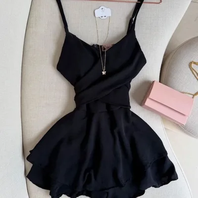 New Stylish Design Beautiful Seaside Vacation Dress Black - Shop at LoveMi