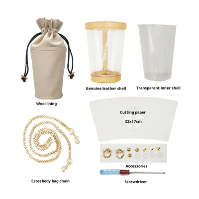 Kraft Paper Bag Transformed Into A Transparent Tote Bag Material Apricot Milk Tea Cup - Shop at LoveMi