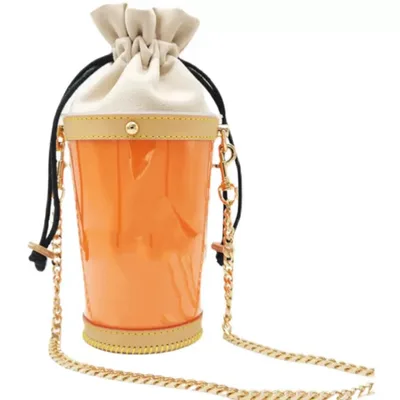 Kraft Paper Bag Transformed Into A Transparent Tote Bag Material Apricot Pu Style - Shop at LoveMi