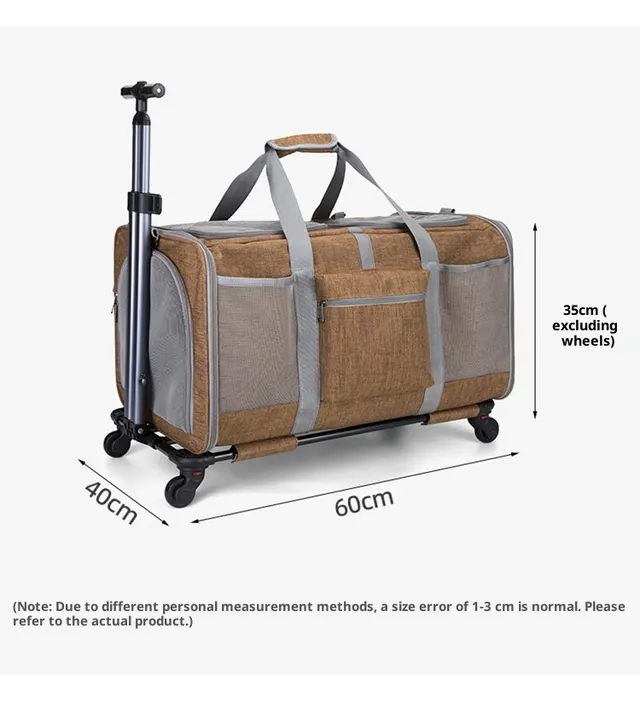 Portable Foldable Universal Wheel Breathable Hand held Cross body Large capacity Pet Bag Yellow - Shop at LoveMi