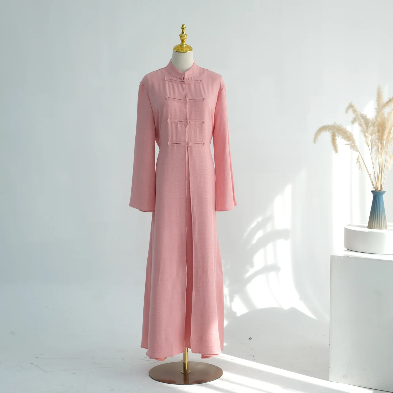 Elegant Innerwear Plus Cardigan Two-piece Set - Pink