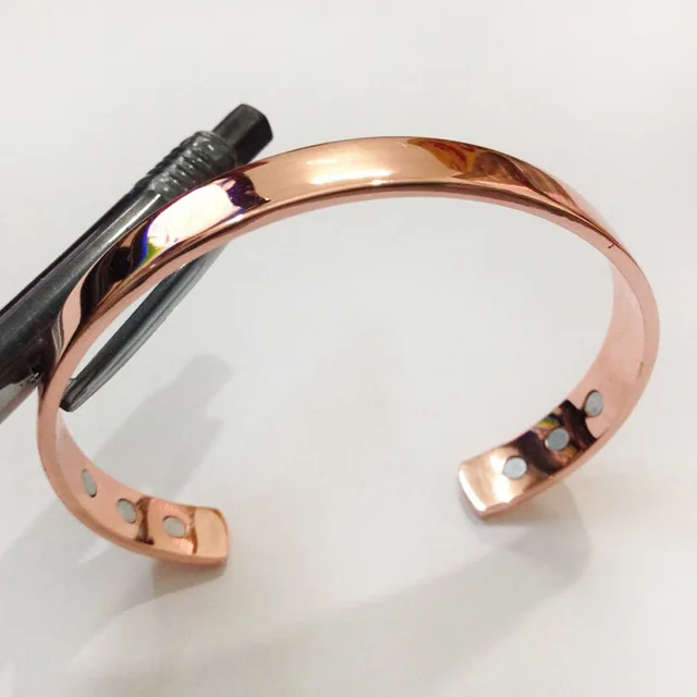 Rose Gold European And American Style Magnetic Open Red Copper Embossed Bracelet Brass Plated Rose Gold - Shop at LoveMi