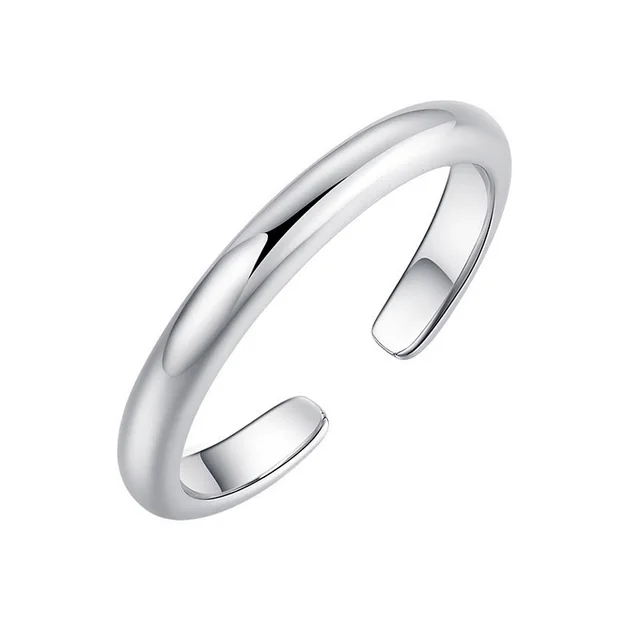 S925 Sterling Silver Toe Ring Simple And Fashionable White Gold Color - Shop at LoveMi