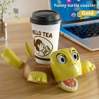 Turtle And Tortoise Coaster Creative Funny Stress Relief Toy Golden - Shop at LoveMi