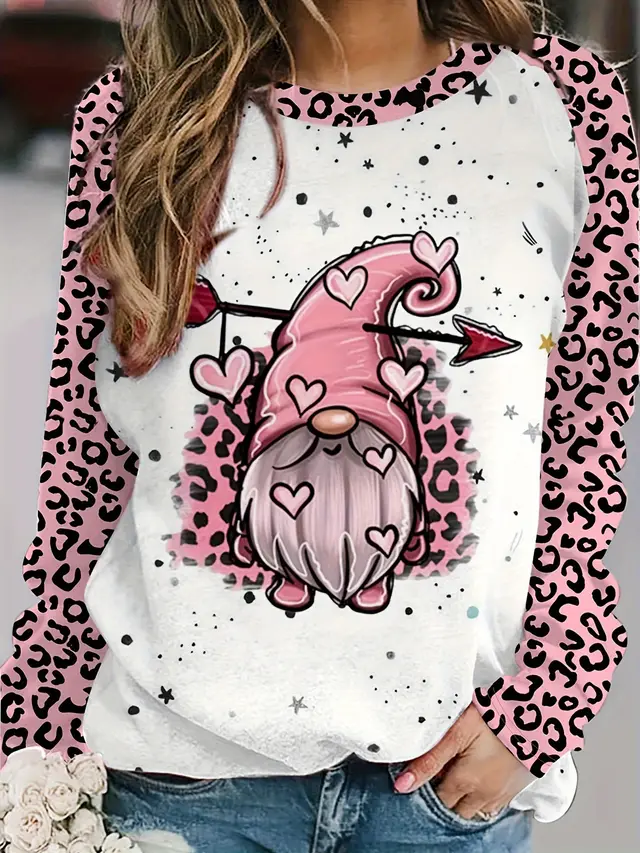 Plus Size Women's Printed Holiday Long Sleeve T shirt Element 6 - Shop at LoveMi