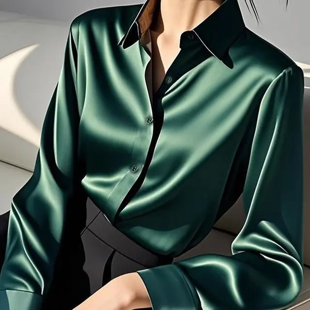 Fashionable And Chic French Women's Shirt Dark Green - Shop at LoveMi