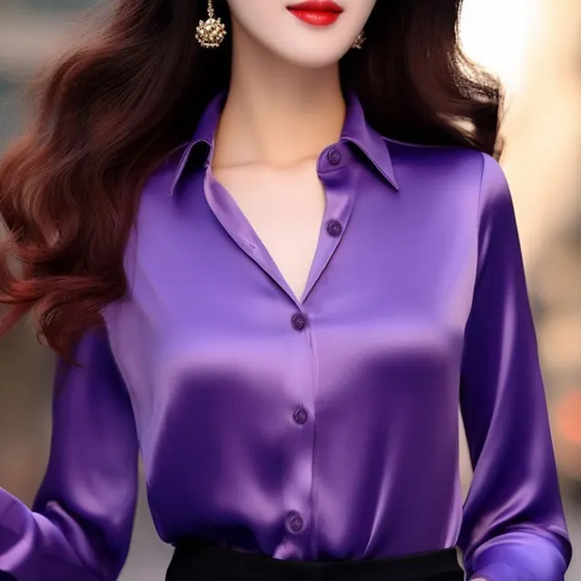 Fashionable And Chic French Women's Shirt Eggplant - Shop at LoveMi