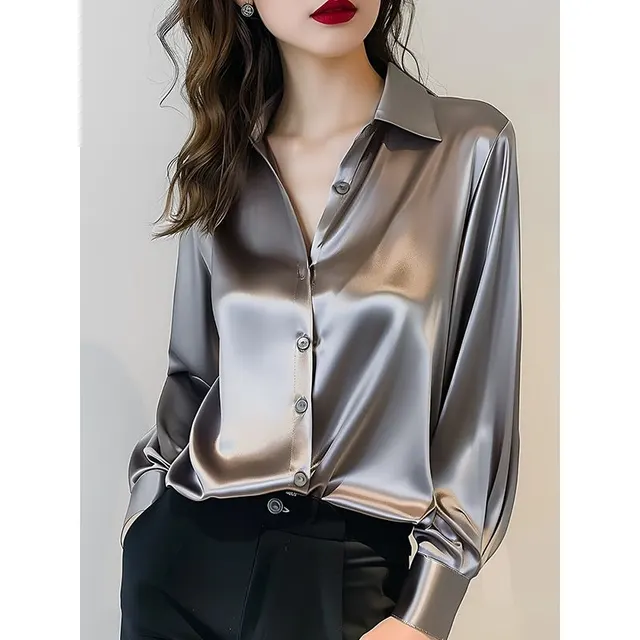 Fashionable And Chic French Women's Shirt Gray - Shop at LoveMi
