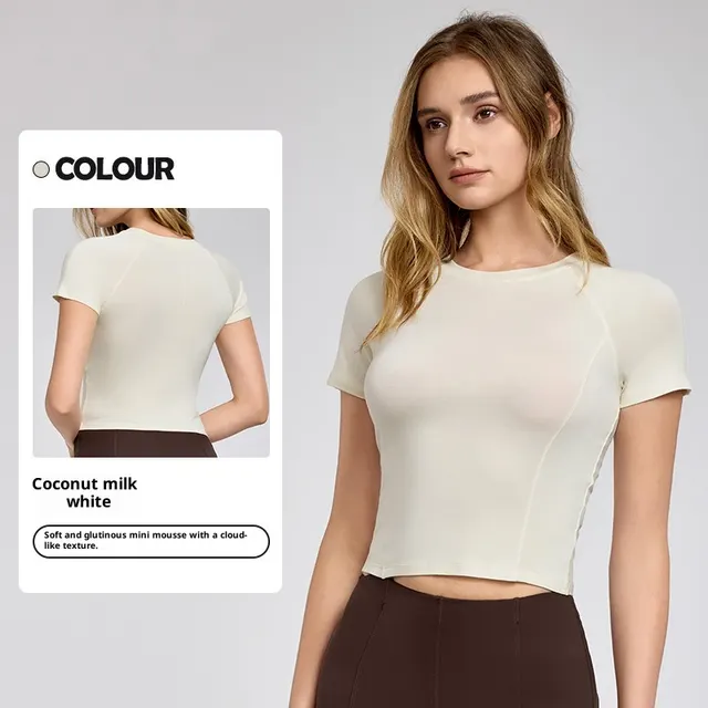 Women's Slim Fit Versatile Workout T Shirt For A Defined Waist Coconut Milk White - Shop at LoveMi