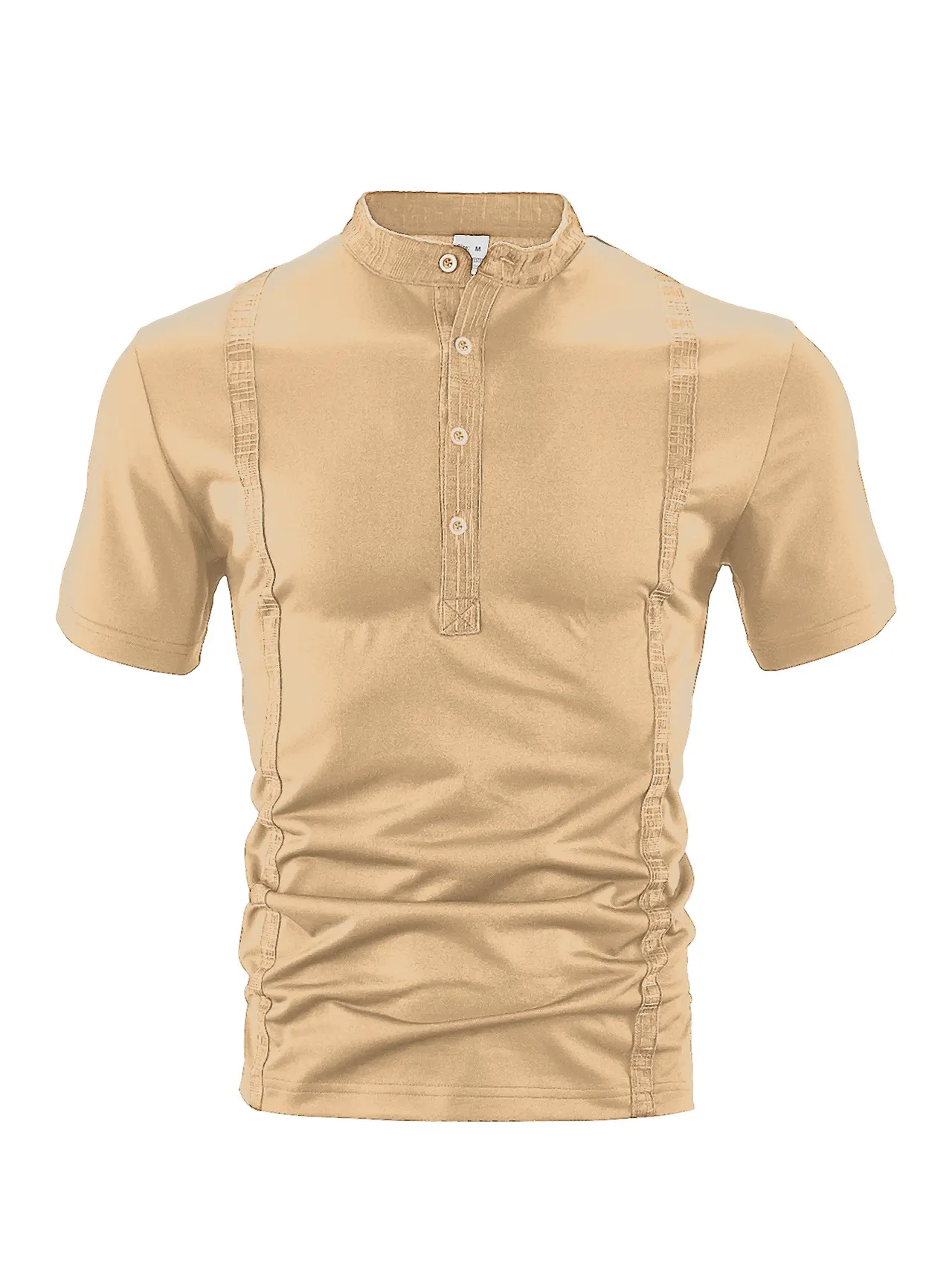 Casual Pearl Cotton Twill Short-sleeved Polo Shirt - Khaki