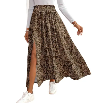Women's Fashion Floral Split High waist Long Skirt Floral - Shop at LoveMi