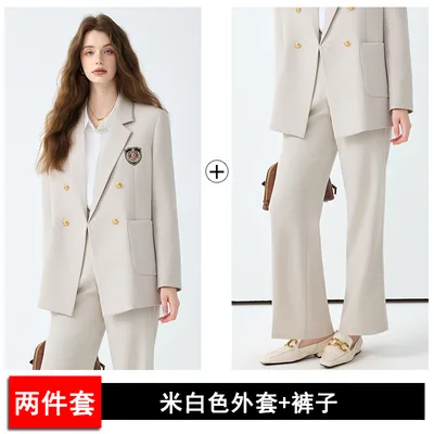 Women's Black Casual Blazer Set Beige - Shop at LoveMi