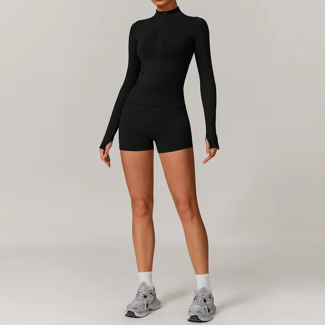 European And American Seamless Beauty Back Yoga Clothes Suit Running Quick drying Advanced Black - Shop at LoveMi